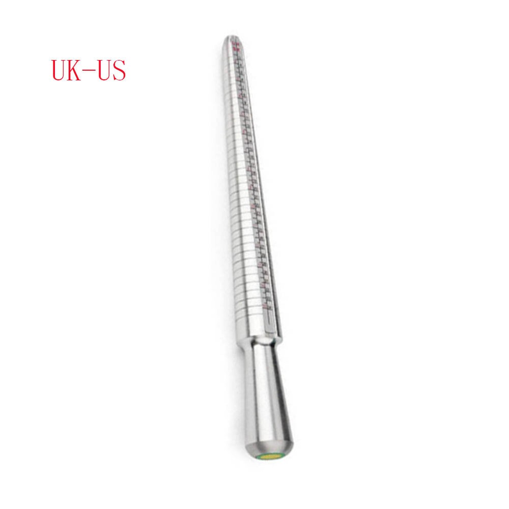 Metal Ring Sizer Guage Mandrel Finger Sizing Stick Measure Standard Tool