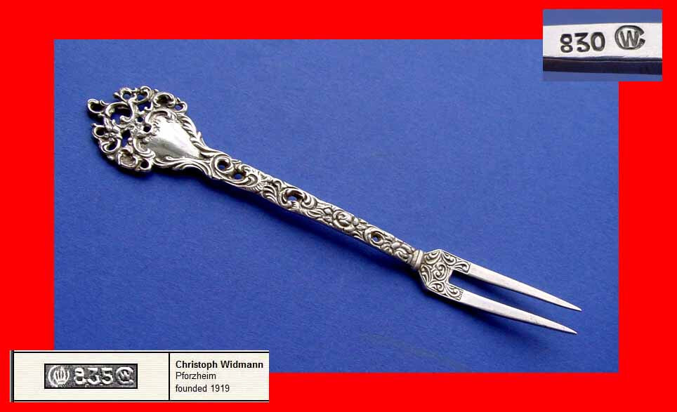 Serving fork with pierced decor, C. Widmann, 830 Silver B67