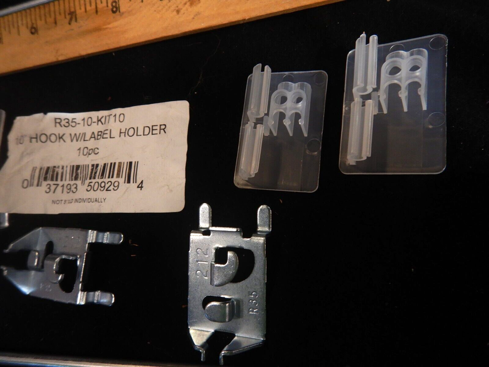 50 Pack 10" Hook with Label Holder for Pegboard Retail Display Use