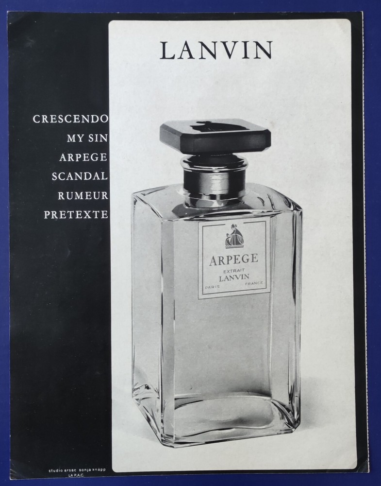 Press advertisement: Arpege perfume by LANVIN
