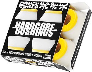 Bones Wheels Hardcore 4Pc Med White/Yellow Bushings