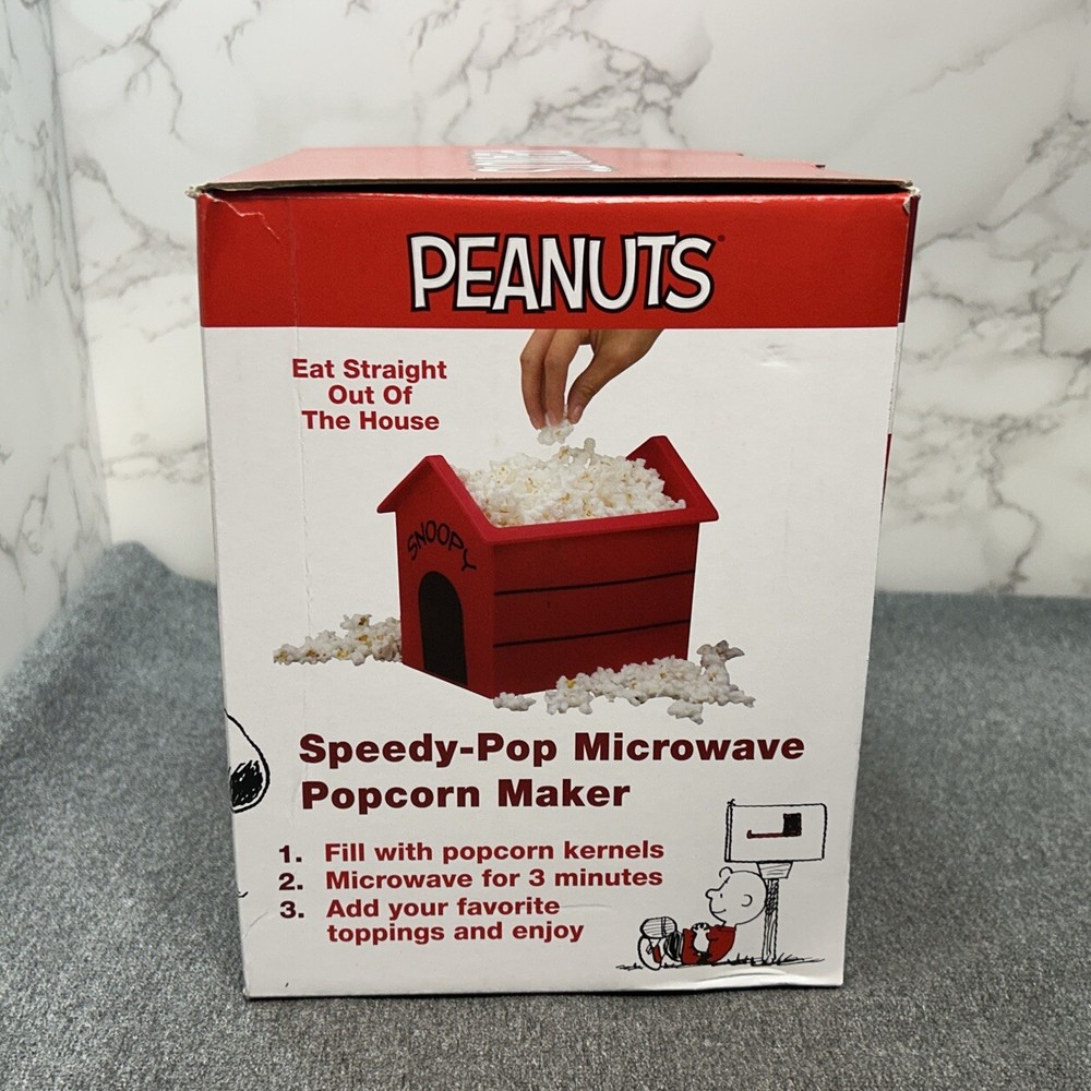 Peanuts Speedy-Pop Microwave Popcorn Maker, New In Box