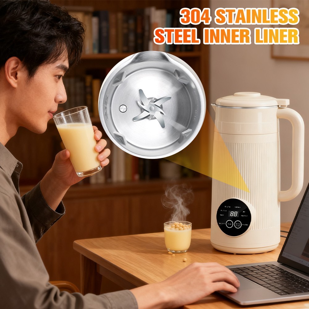 8-in-1 Soy Milk Maker Machine Automatic Nut Milk Maker Machine Milk Blender 40oz