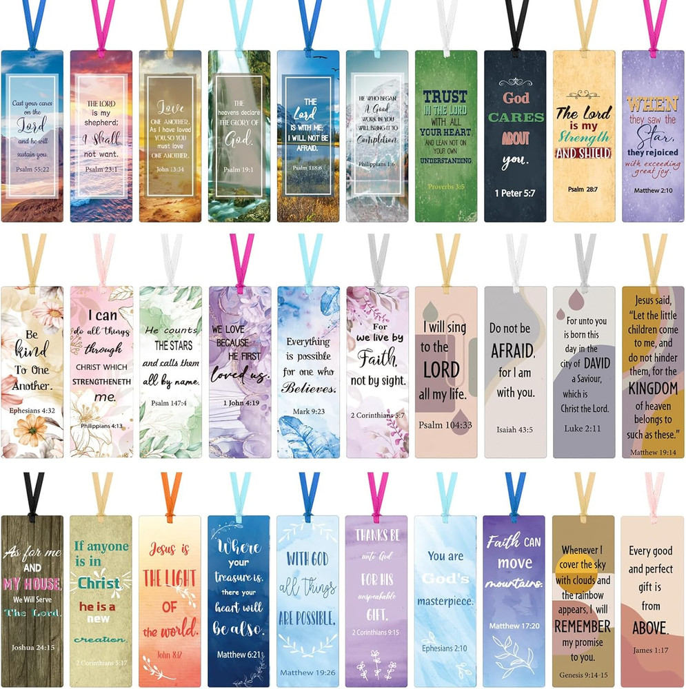 120 Pack Christian Bookmarks Bible Verse Bookmarks with Scripture Religious Insp