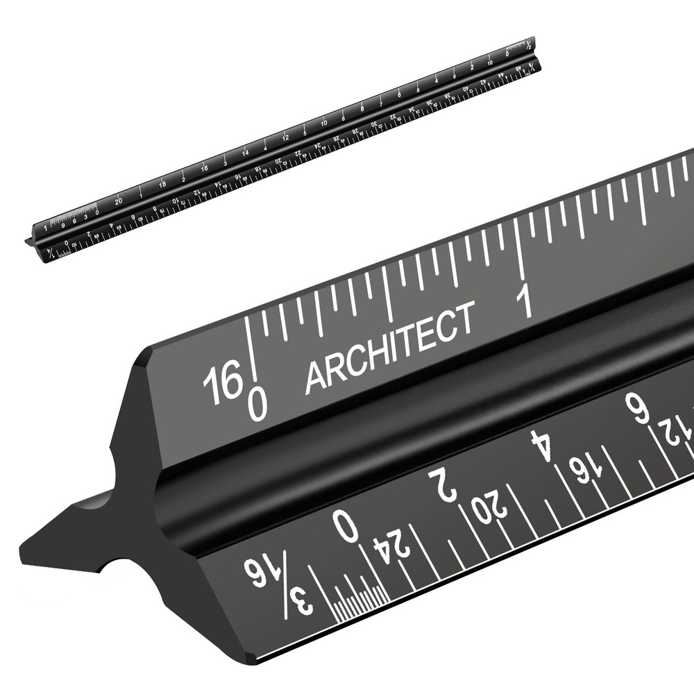 12 Aluminum Architect Scale Ruler - Precision Measurement Tool for Engineers