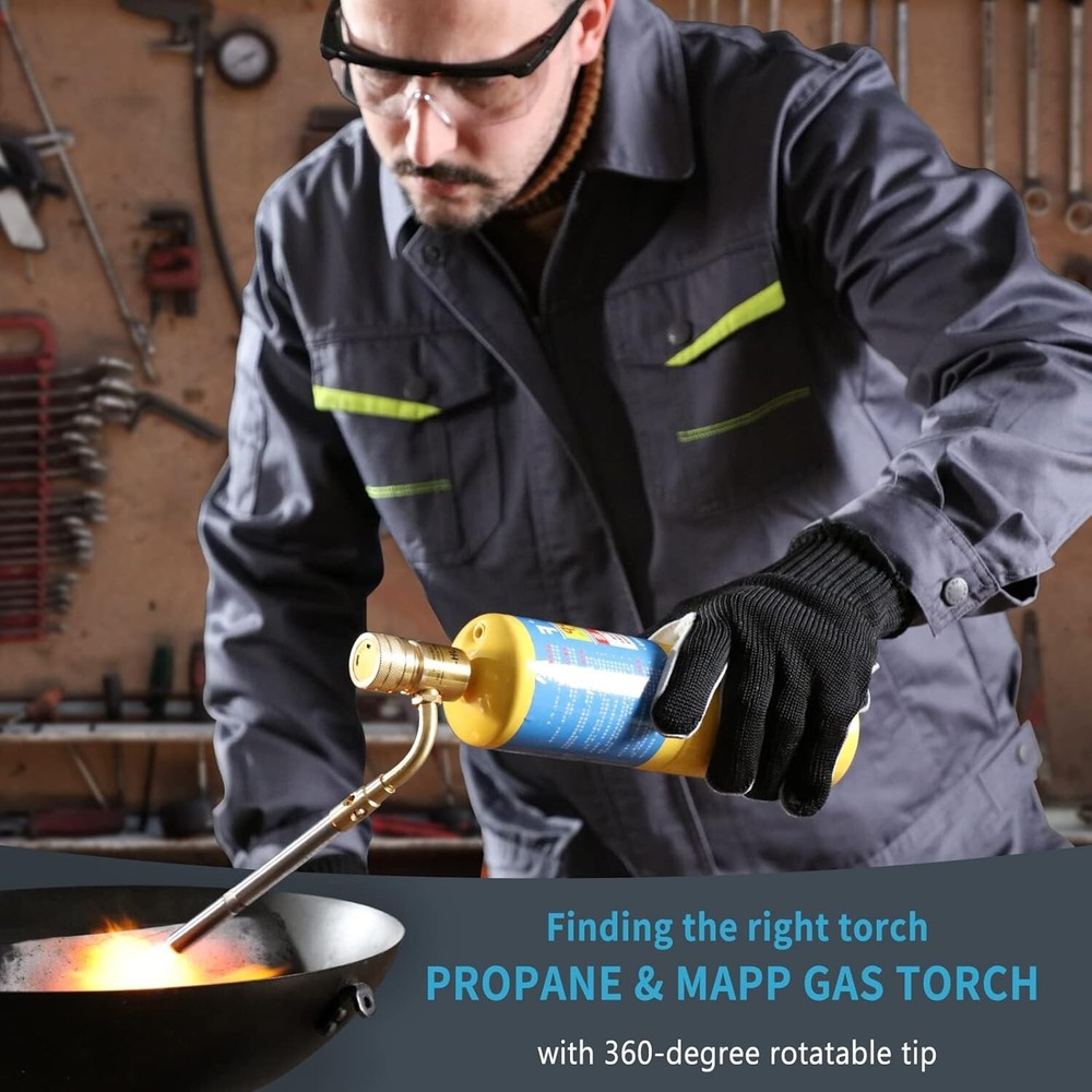 Brass Propane Torch Head - High-Intensity Adjustable Flame - 1648°C Max