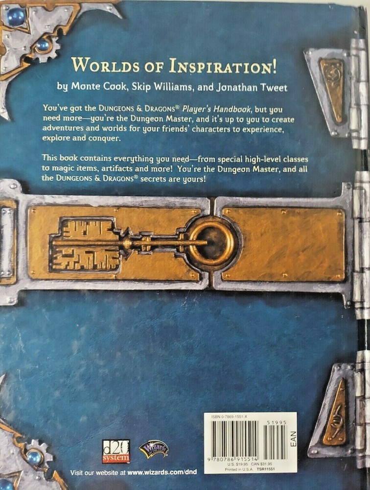 D&D Dungeon's Master's Guide Core Rulebook II 3rd Edition by TSR