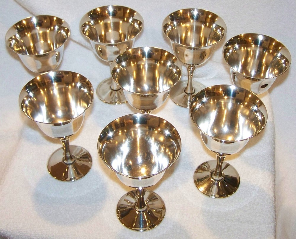 DE UMBERTI ITALY SILVER WINE GOBLETS - 8