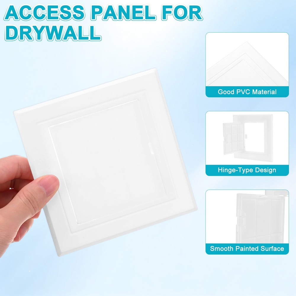 1-Pack Access Panel for Drywall, 3.7x3.7" Plastic Wall Hole Cover [White]