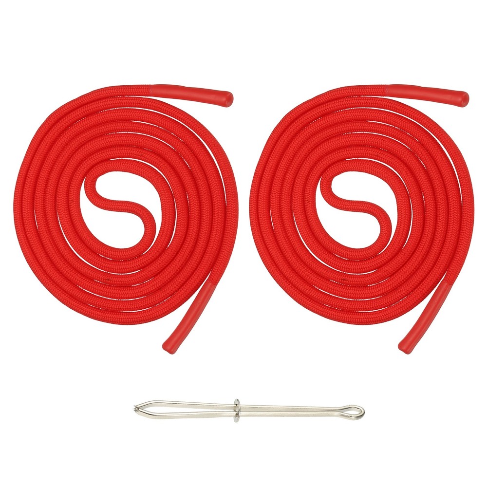 2pcs 53inch Drawstring Cords Hoodie String with Easy Threader, Bright Red