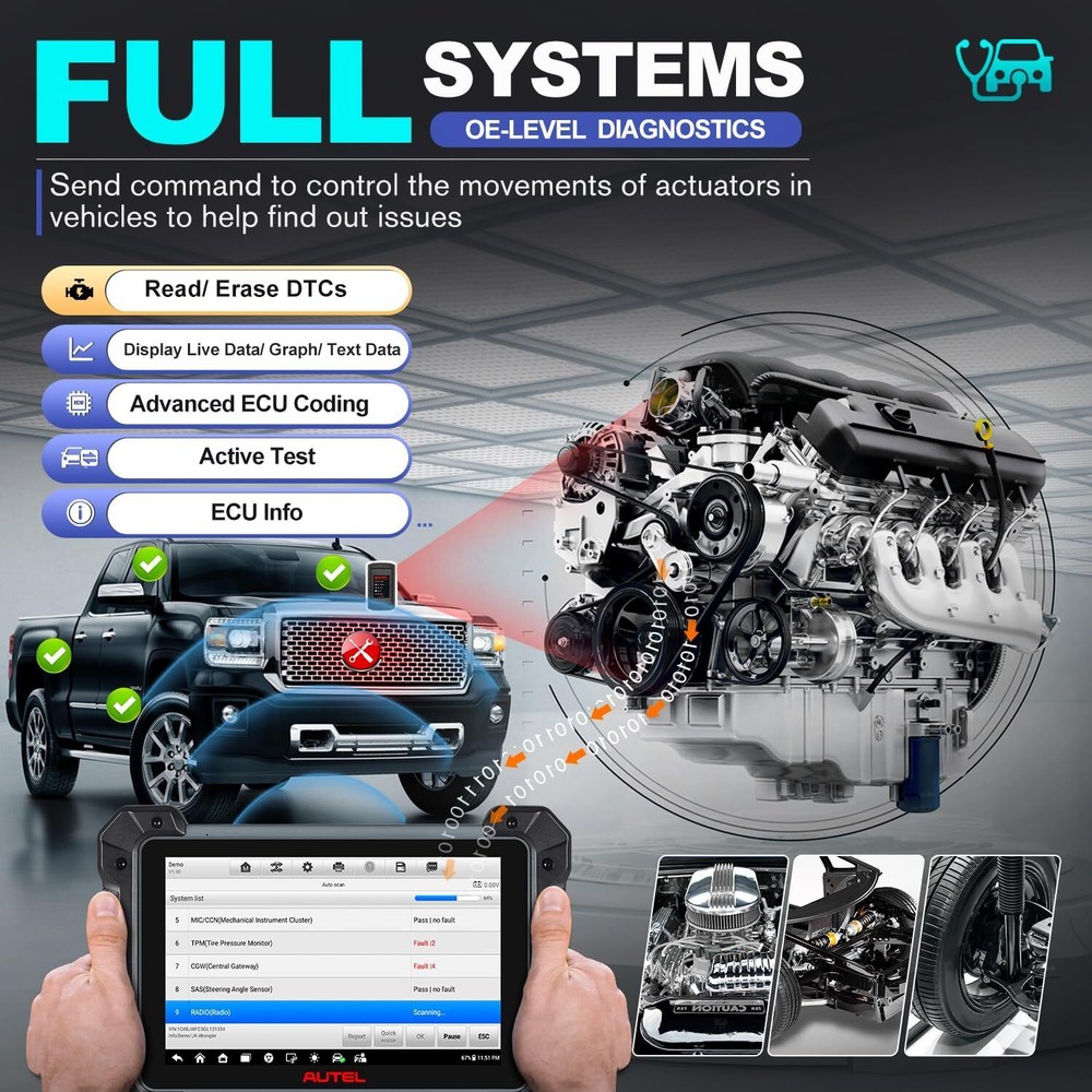 Autel MaxiSys MK908 II MS908S PRO II Elite Programming Diagnostic Tool Scanner