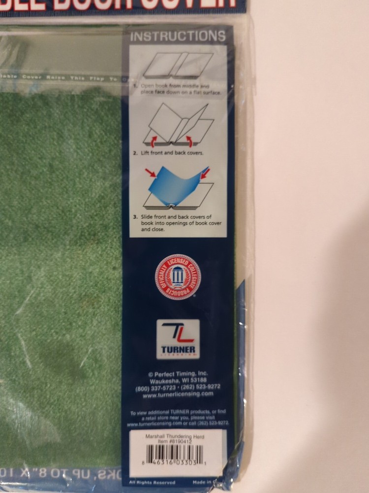 *TURNER LICENSING* Stretchable Book Cover Marshall Thundering Herd **SEALED**