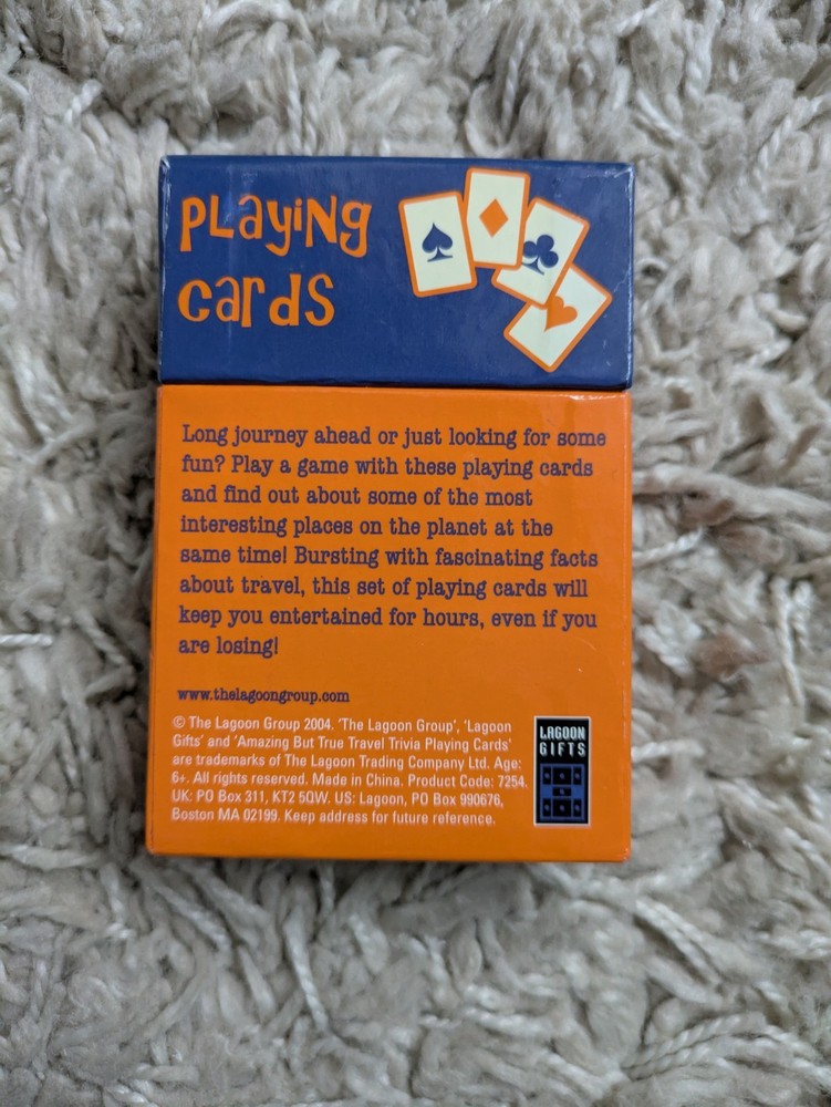 Travel Trivia Playing Cards - Unopened