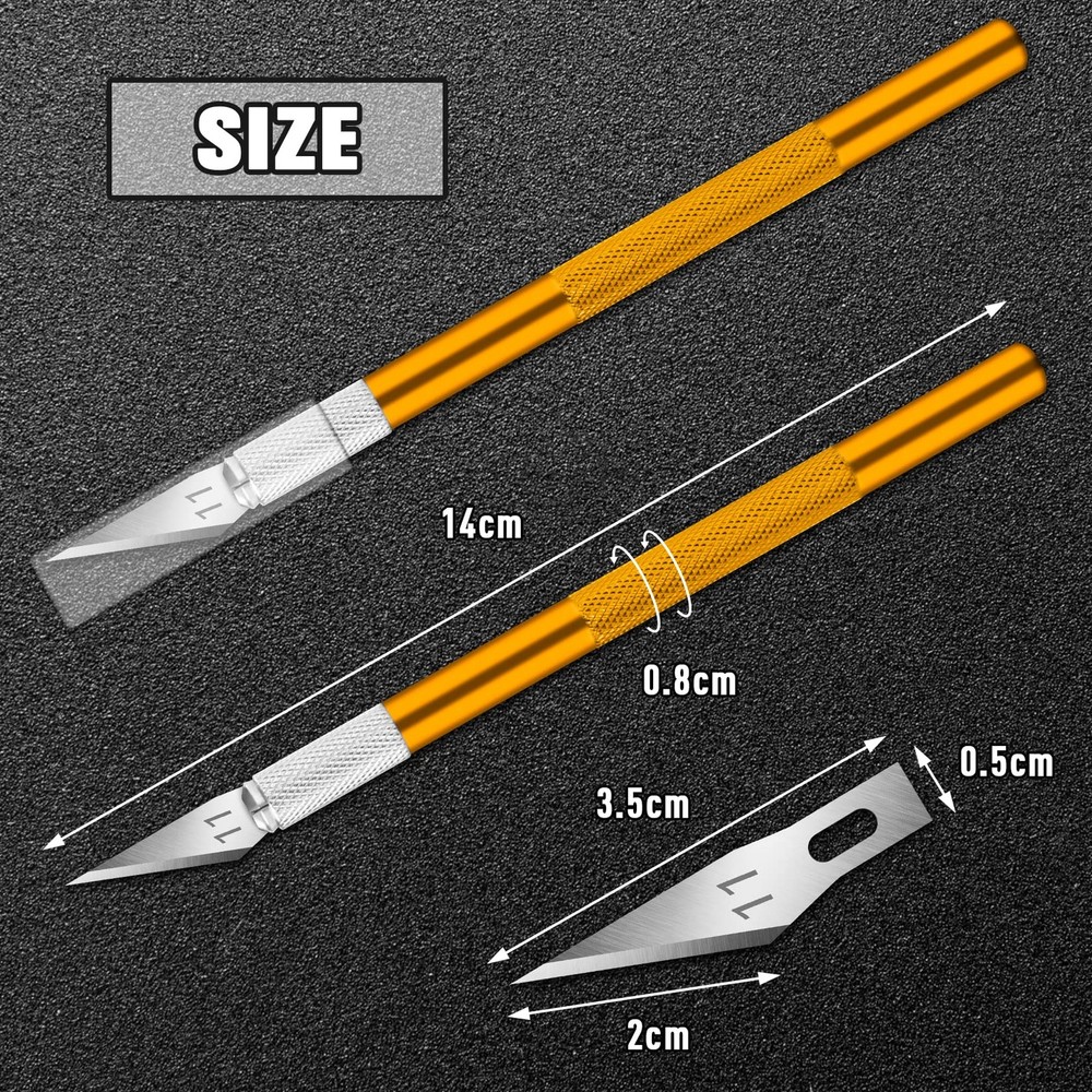 DIYSELF 2 Pack Exacto Knife Set, Precision for Paper, 22-Pack, Gold