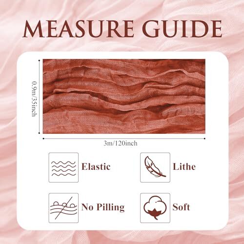 2PCS Table Runner Fall Cheesecloth 10FT Boho Gauze Cheese 2 Pack Terracotta