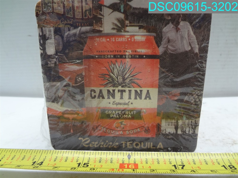 QTY=100: Tequila Designed Coasters Dual Sided Ranch Water