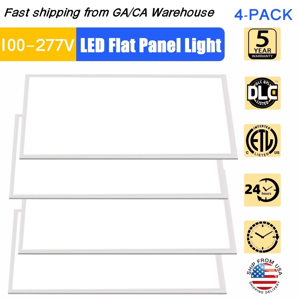 4 Pack 2x4 FT LED Panel Light,75Watt Drop Ceiling Lights, 5000K Daylight White