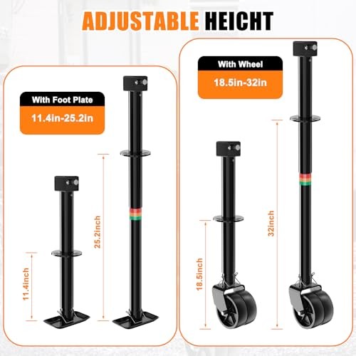 Upgraded 2-in-1 A-Frame Trailer Jack, Switch Between 5000lbs Foot Plate & 2000