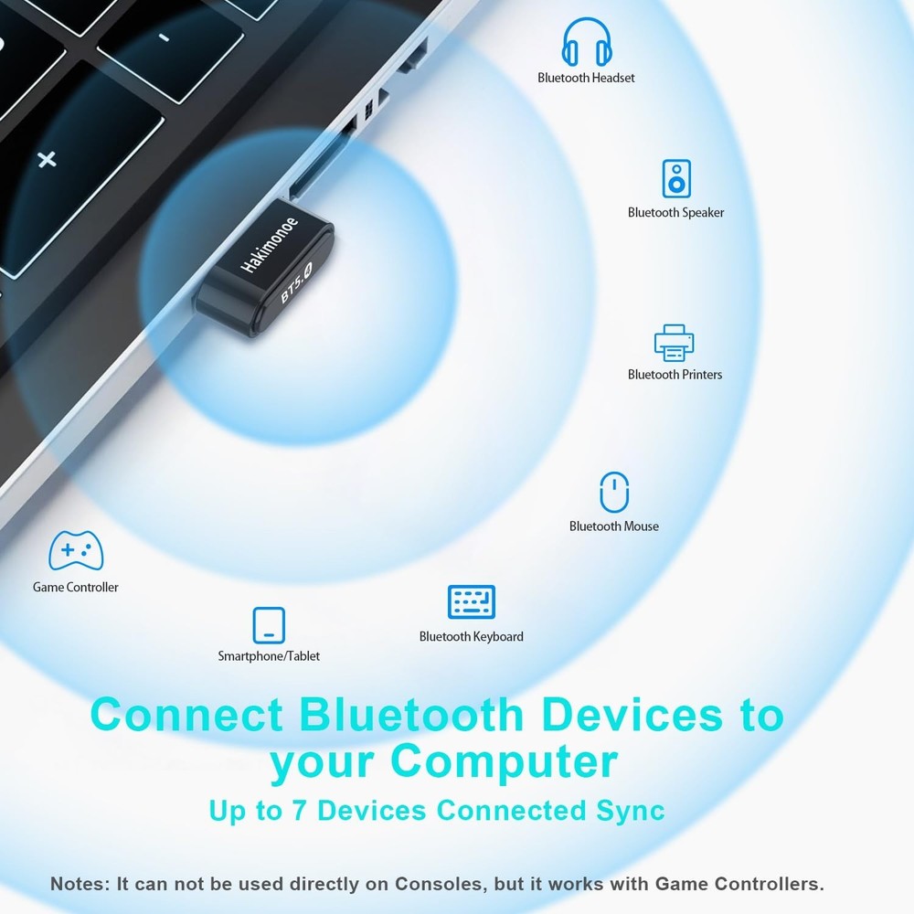 Mini USB Bluetooth 5.4 Adapter, Plug & Play for PC/Laptop, Windows