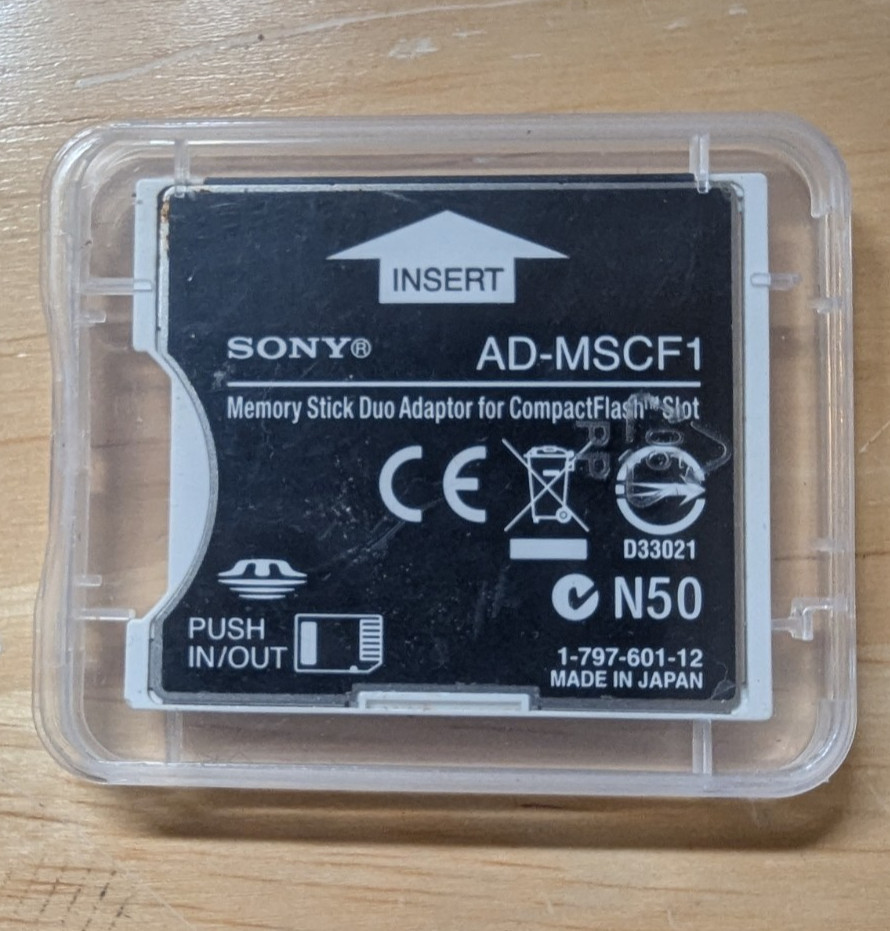 Sony AD-MSCF1 Memory Stick Duo Adapter for Compact Flash