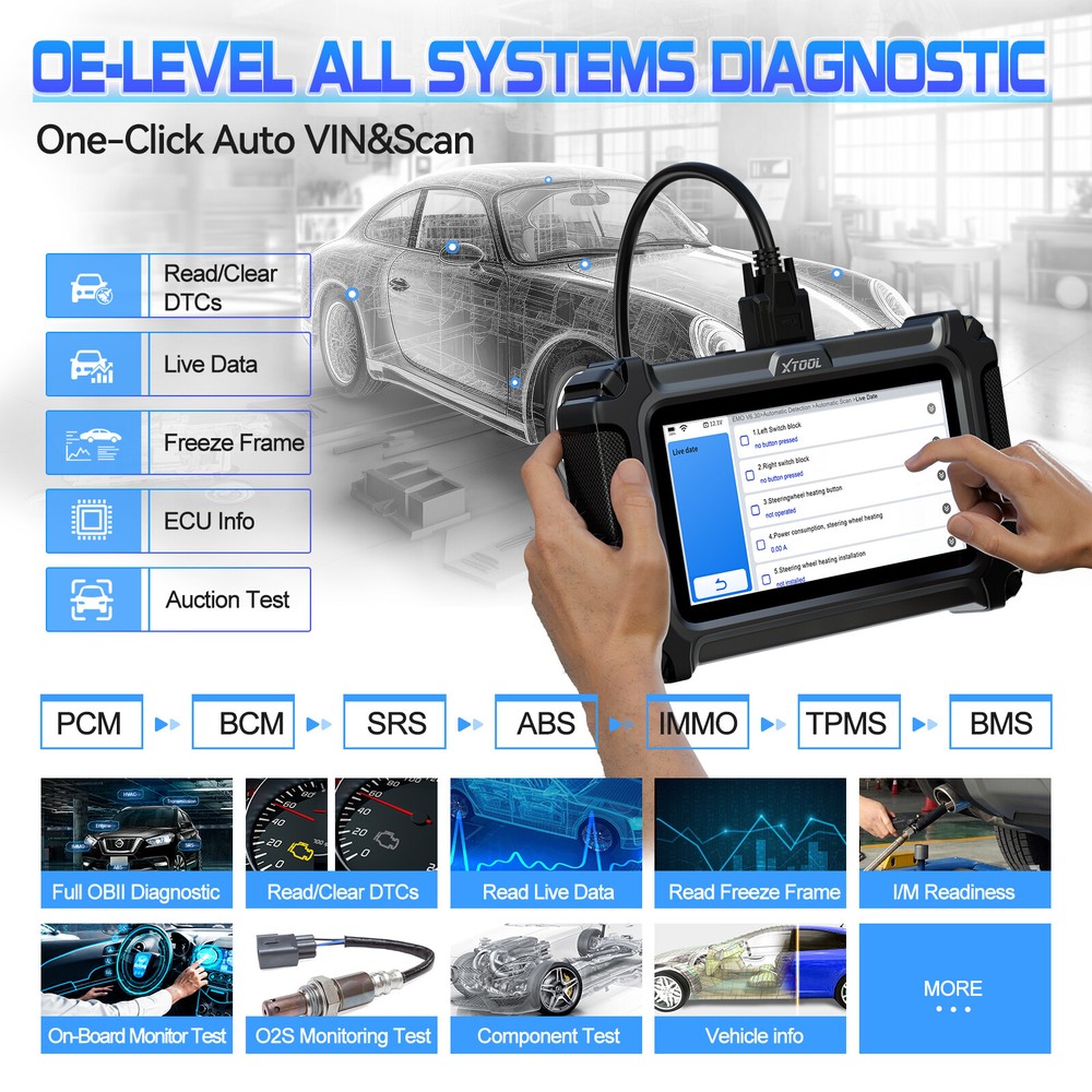 XTOOL IP500 For GMC Chevy All System Bidirectional Car OBD2 Scanner Diagnostic