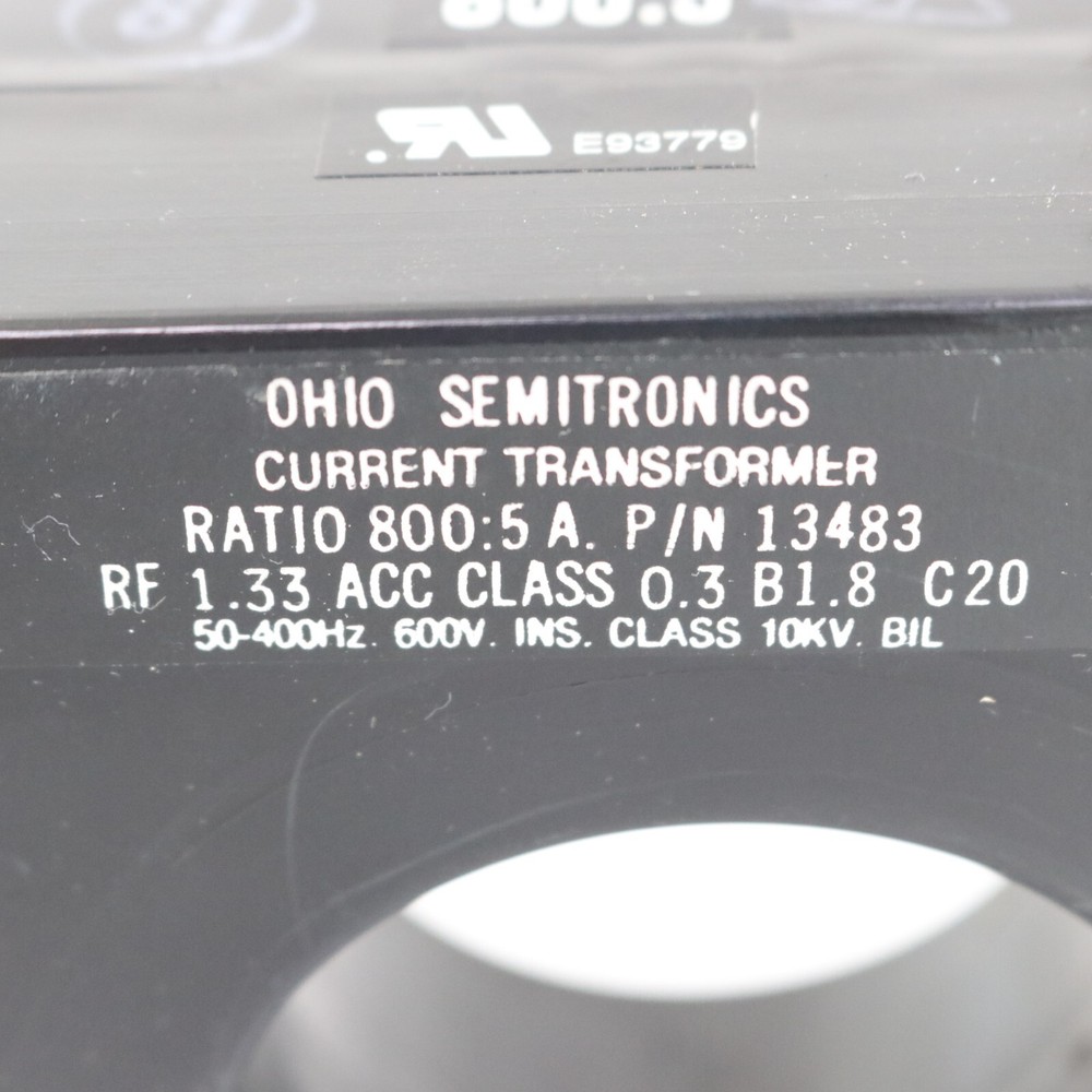 Ohio Semitronics Current Transformer Ration 800:5A P/N 13483