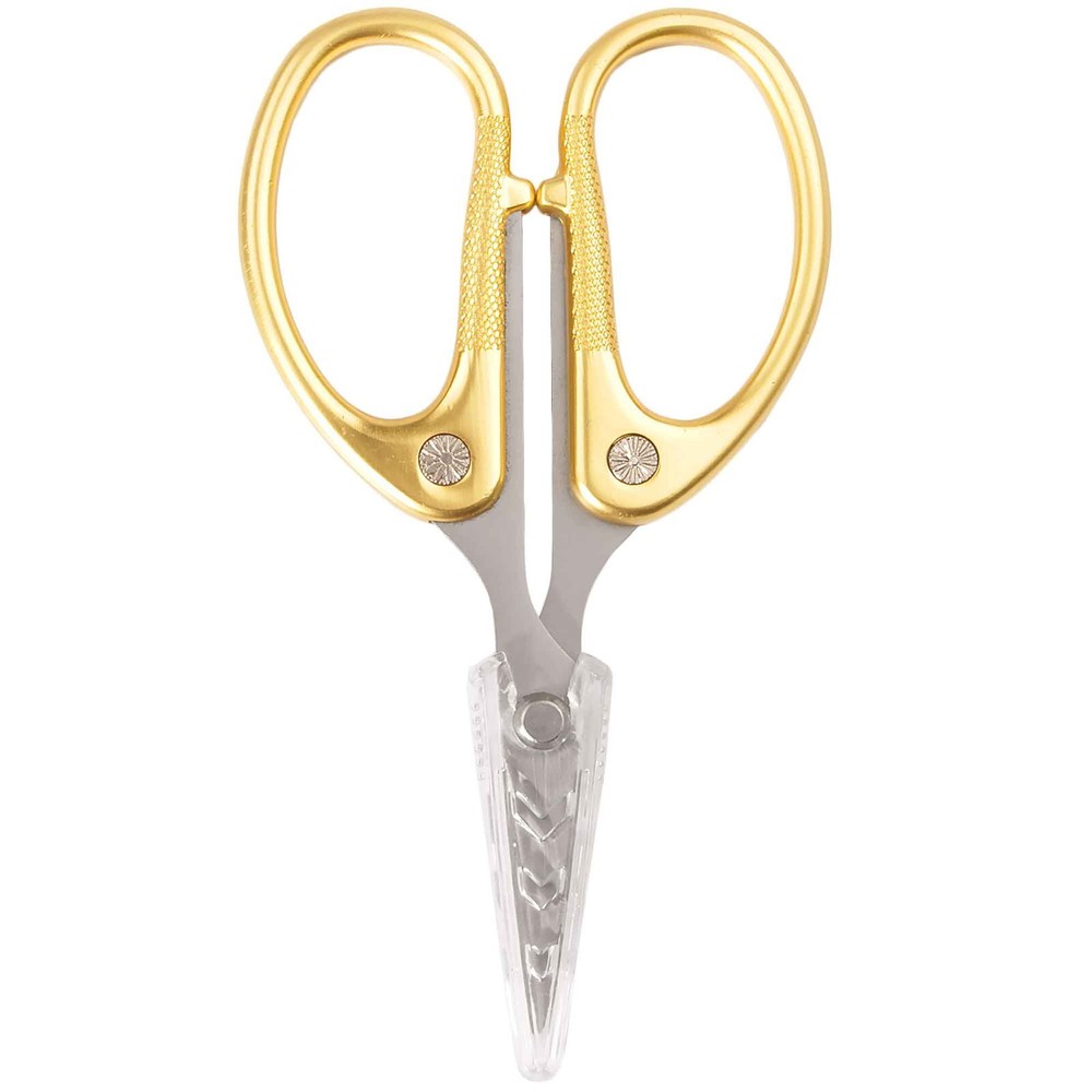 Embroidery Scissors - 4 1/2" Fine Cut Sharp Point Titanium Scissors w/Sheath - 1