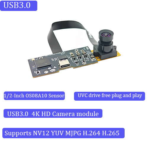 USB &Type-C Fixed Focus Camera Module HD 4K 8MP OS08A10 Sensor w/ UVC Protocol