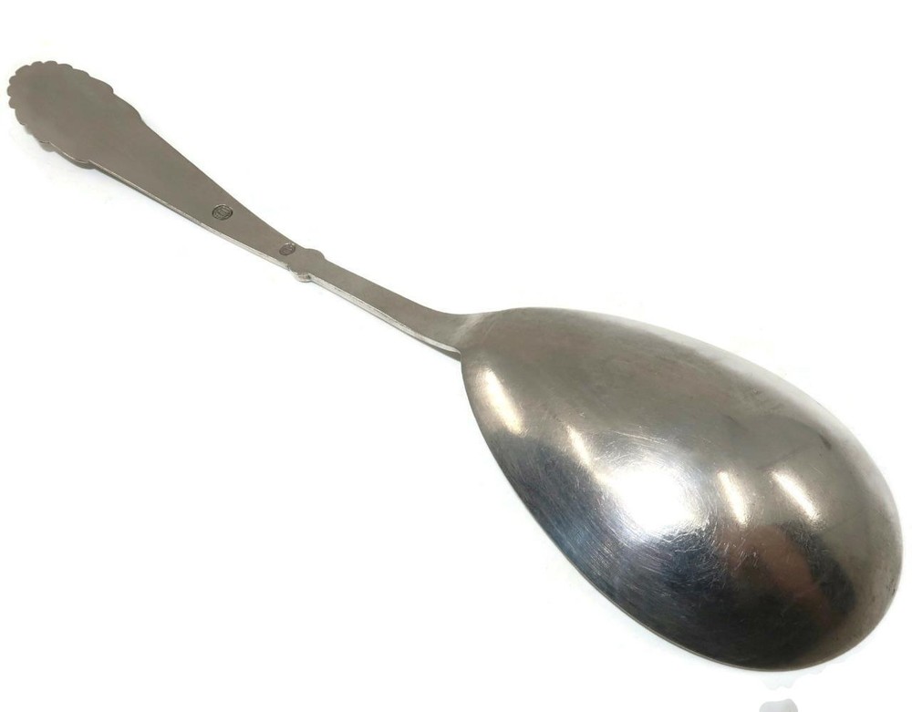 Georg Jensen 830 Silver 1921 Solid Serving Spoon, 8 3/8"
