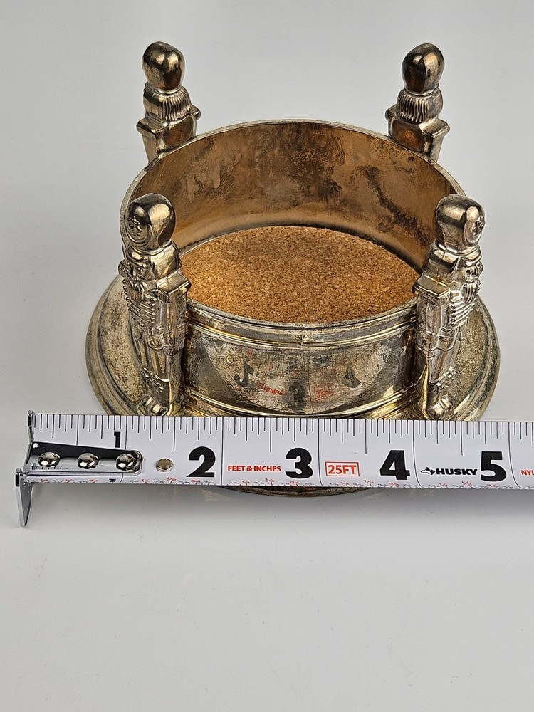 Godinger Silverplate Nutcracker Soldier Wine Champagne Coaster Holder