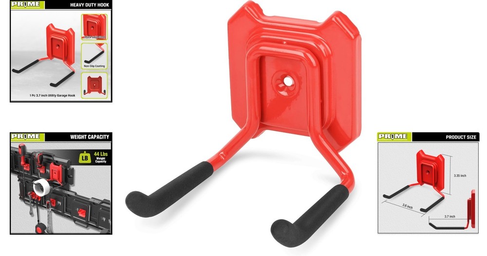 Effortless Tool Organization - 44lbs Capacity Adjustable Wall Mount Garage Hook