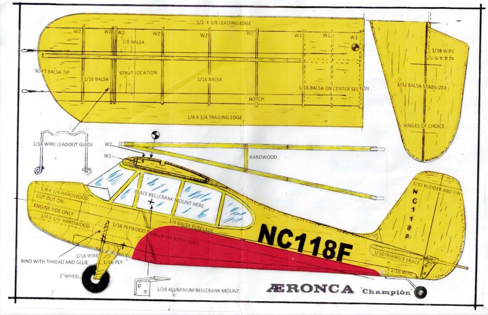 1/2 A profile" Mercury "Aronca Champ" U-Control plans