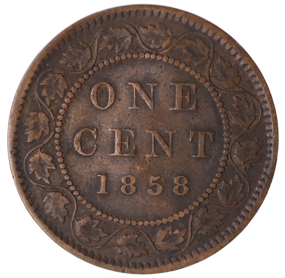 1858 Canada 1 Cent - Fine - Bent Lot#13709
