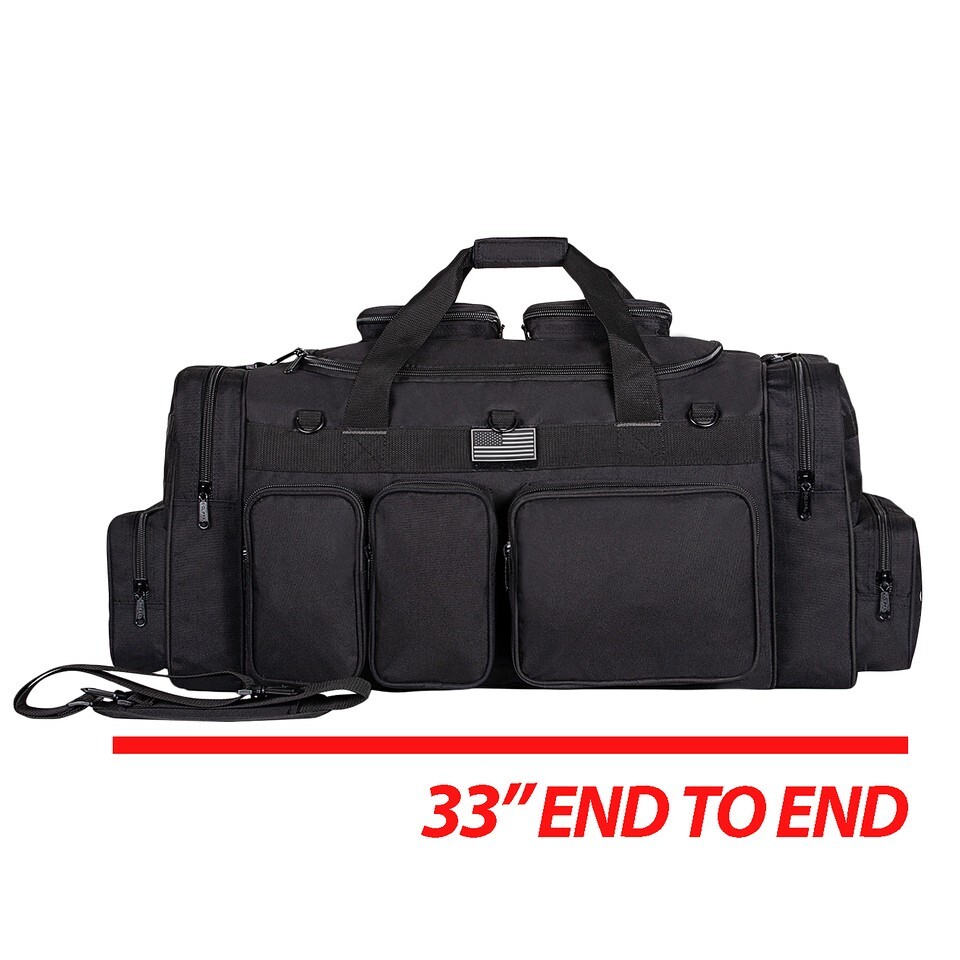 30" Gun Range Tactical Duffel Bag with US Flag Patch Lockable,