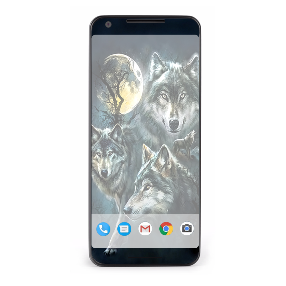 Google Pixel 2 Skins Decal Wrap 3 Wolves Moonlight