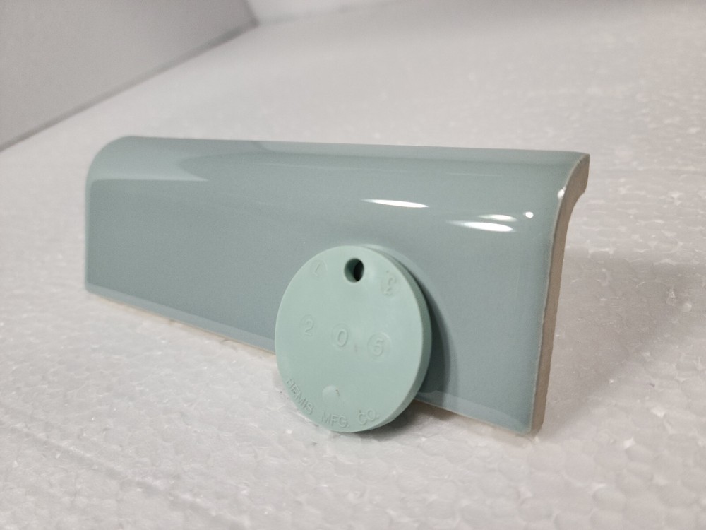 Seafoam Green Ceramic Tile Mud Cap Backsplash Subway Mudcap Mid Century Modern