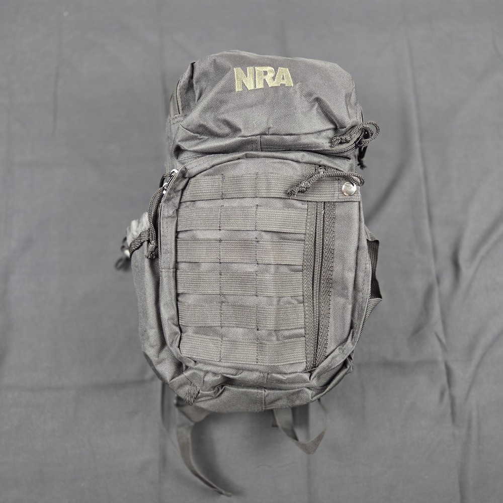NRA Mini Tactical Backpack Black 16" Tall Multi Pocket Shoulder Strap