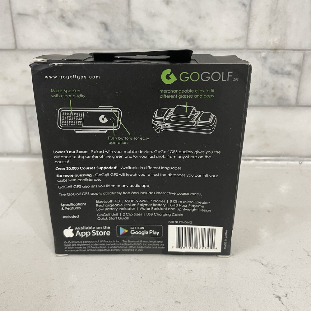 GOGOLF Wearable Audio Golf Gps "Hear The Distance" Bluetooth iPhone Android