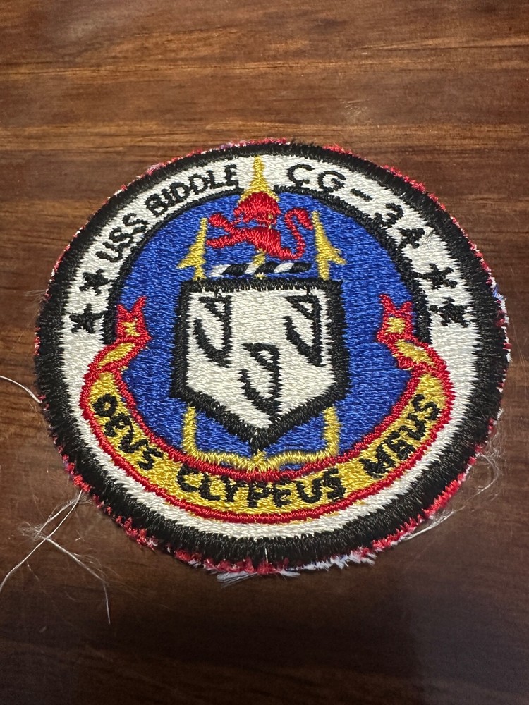 Vintage US Navy USS Biddle CG-34 Pocket Patch