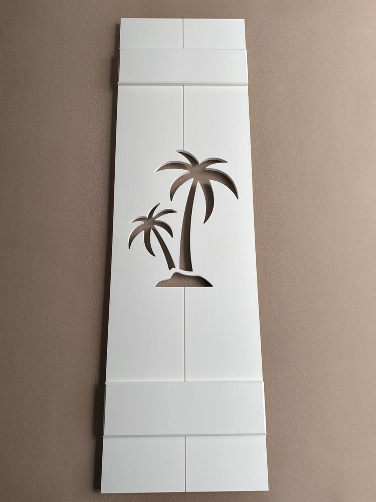 Custom Palm Tree Shutter, PVC Exterior Shutter, Sold Individually