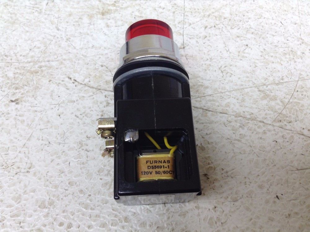 Furnas 52PA4G2 Red Illuminated Pilot Light Indicator Button Siemens