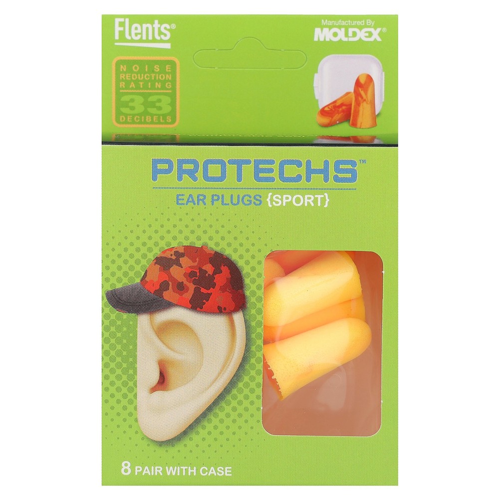 Protechs, Ear Plugs, Sports, 8 Pair with Case