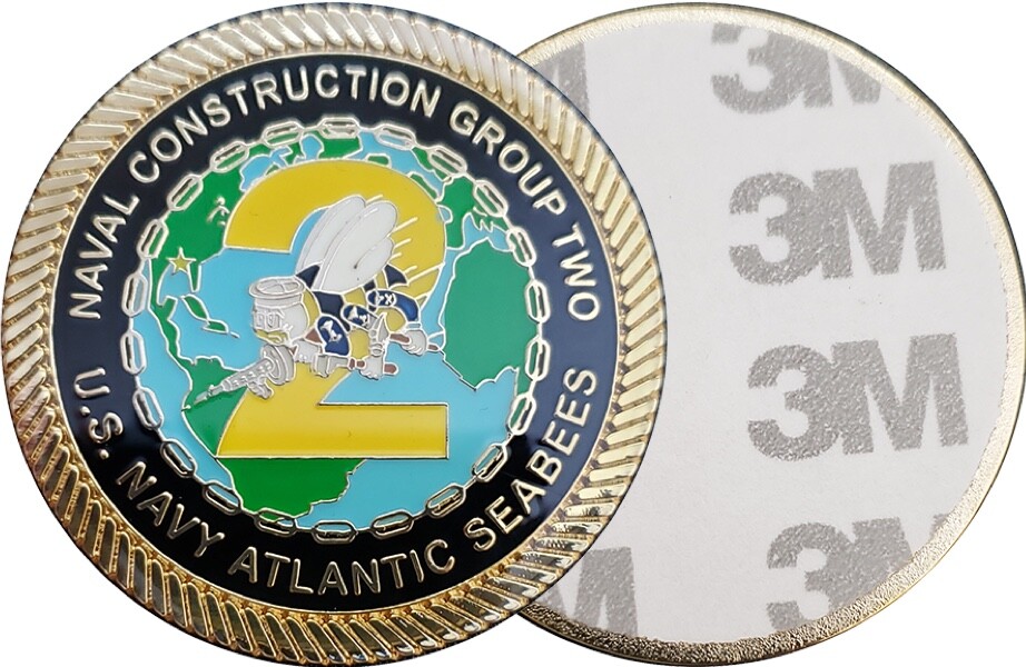 Naval Construction Group Two Command Flat ~ 2" x 2 mm thick  