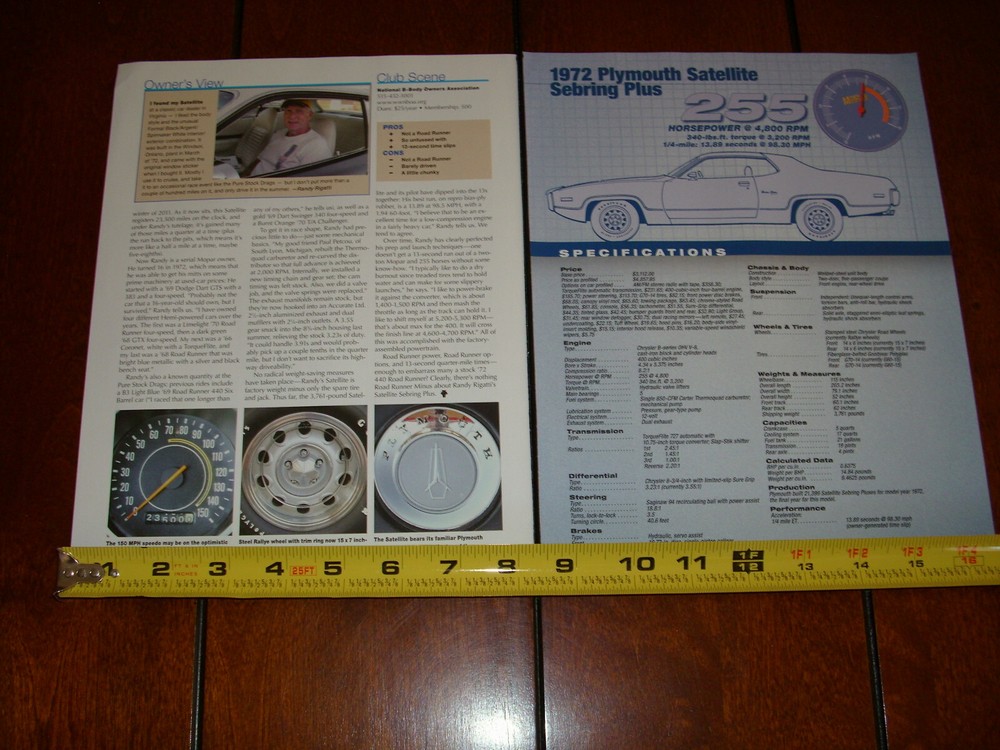 1972 PLYMOUTH SATELLITE ORIGINAL 2013 ARTICLE