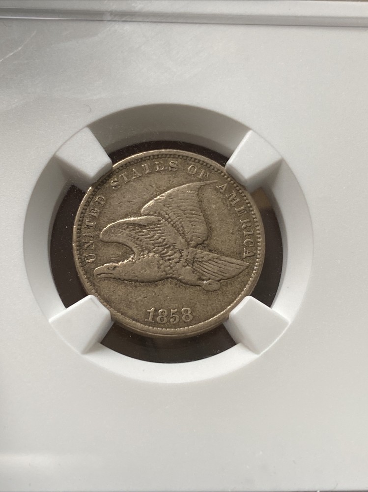1858 Flying Eagle Cent Small Letters NGC VF Details