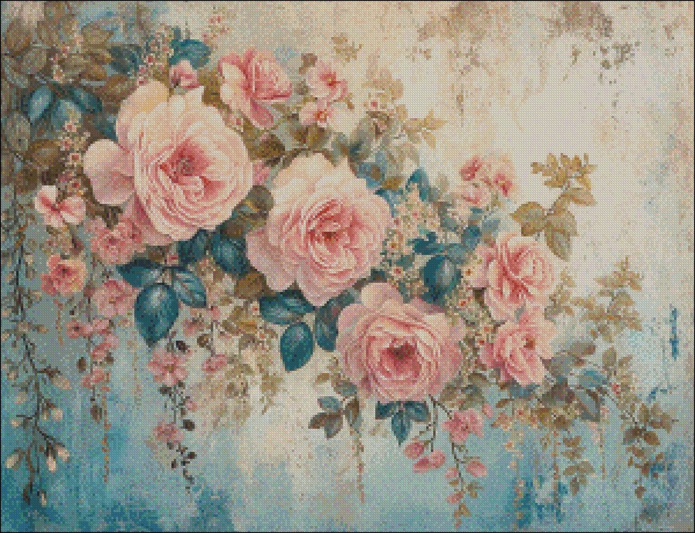 Pretty Flowers 2 - DIY Chart Counted Cross Stitch Patterns Needlework DMC