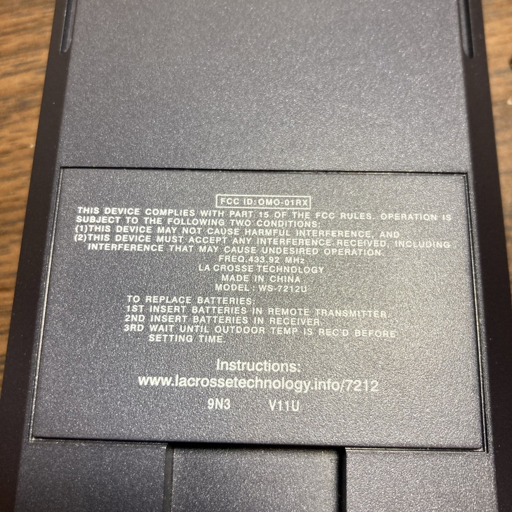 La Crosse Technology WS-7212U Weather Display Remote (No Sensor) Power Tested
