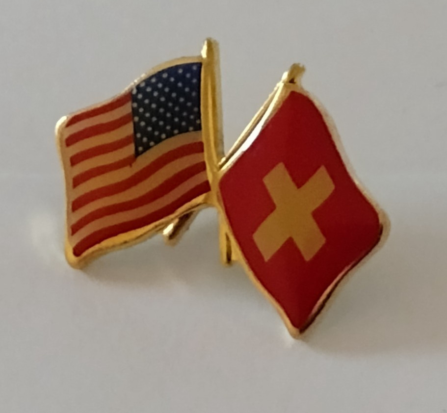 USA Switzerland Dual Flag Lapel Pin