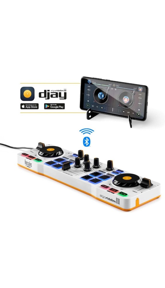 Hercules DJControl Mix Wireless Double Deck Controller - White