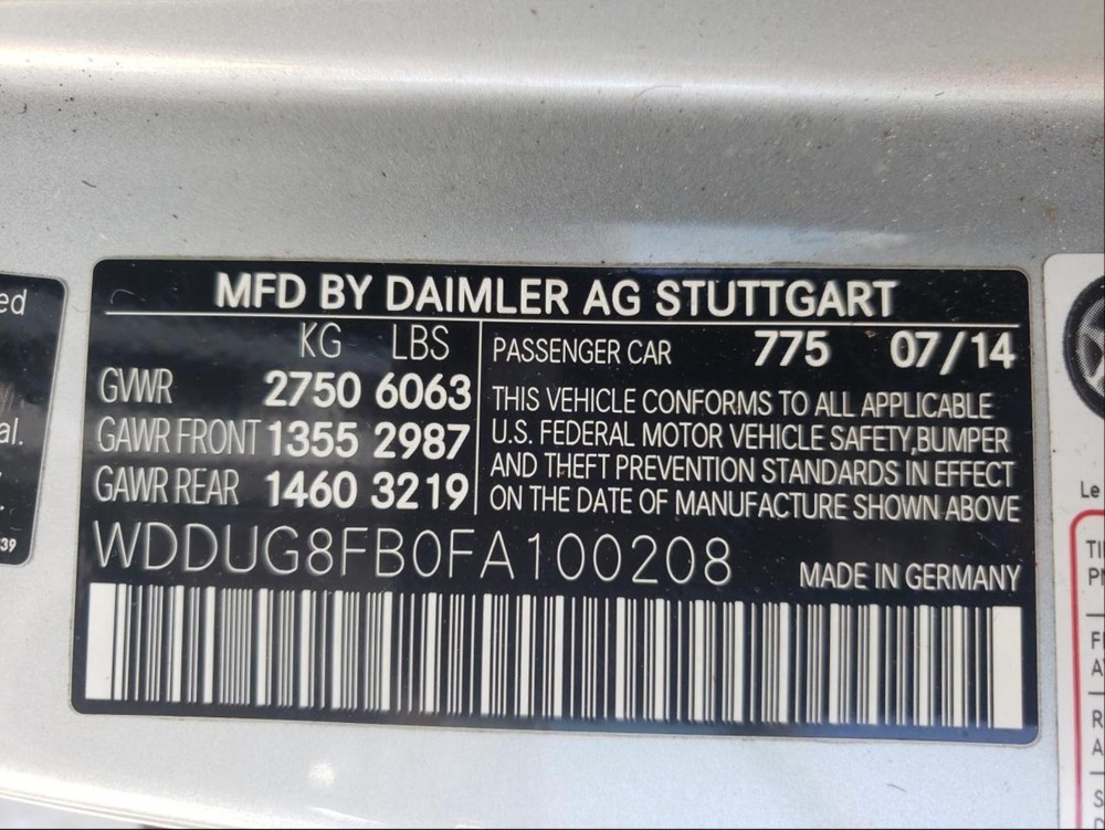 2015 MERCEDES S-CLASS LR Door Trim Panel